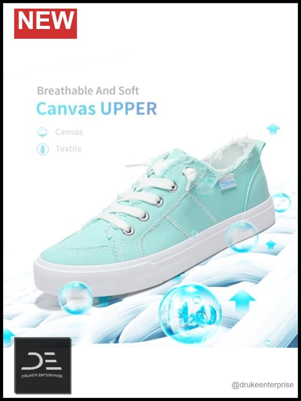 Women's Canvas Slip-On Fashion Sneakers - Breathable Comfort - Picture 2 of 5